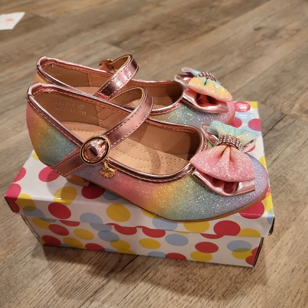 Glittery Pastel Kids Mary Jane Shoes